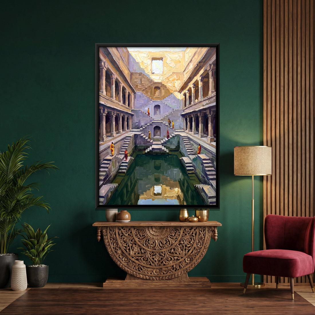 A Wishanart canvas in a floater frame, in a room