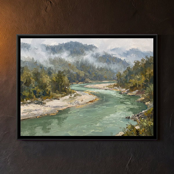Teesta Bend through the Sal Forest, canvas in a room