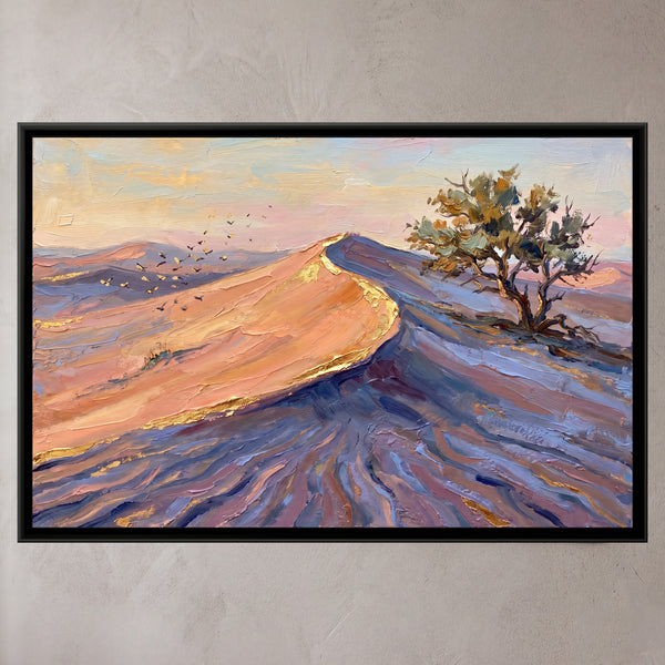 Thar Dunes at First Light, canvas in a room