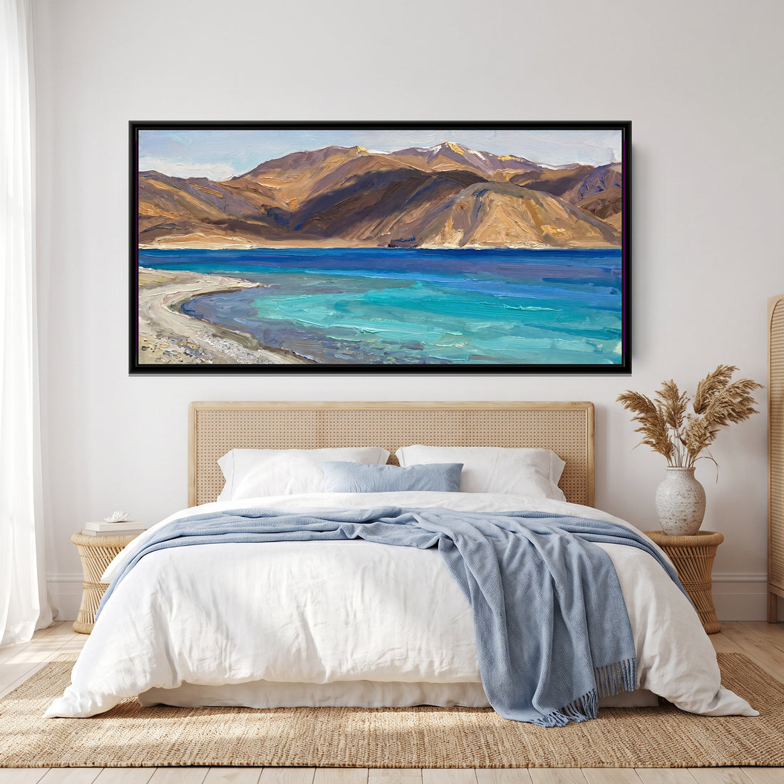 A Wishanart canvas in a floater frame, in a room