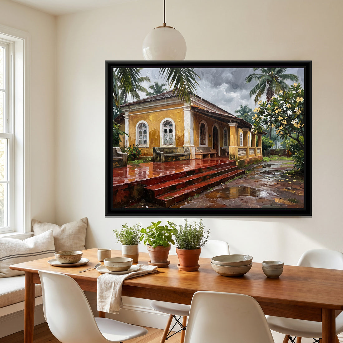 A Wishanart canvas in a floater frame, in a room