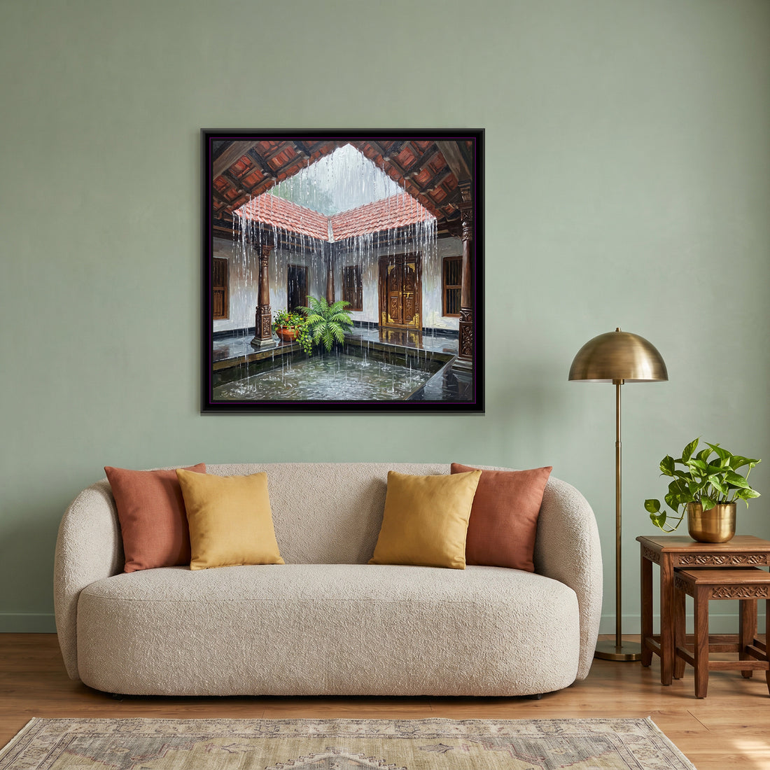 A Wishanart canvas in a floater frame, in a room