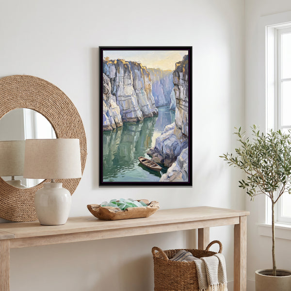 Marble Gorge on the Narmada, canvas in a room