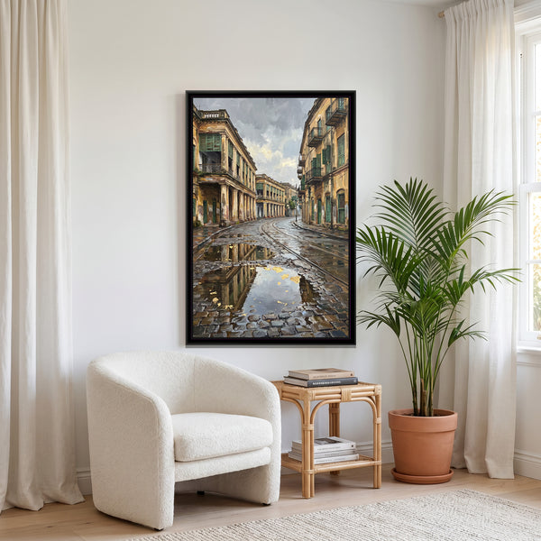 Monsoon Arcades of Old Calcutta, canvas in a room