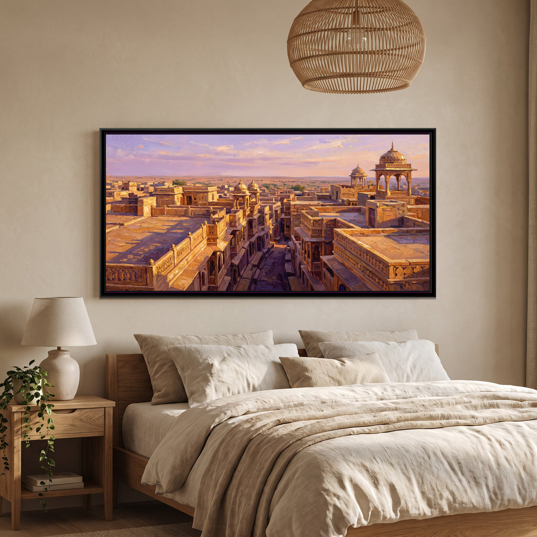 A Wishanart canvas in a floater frame, in a room
