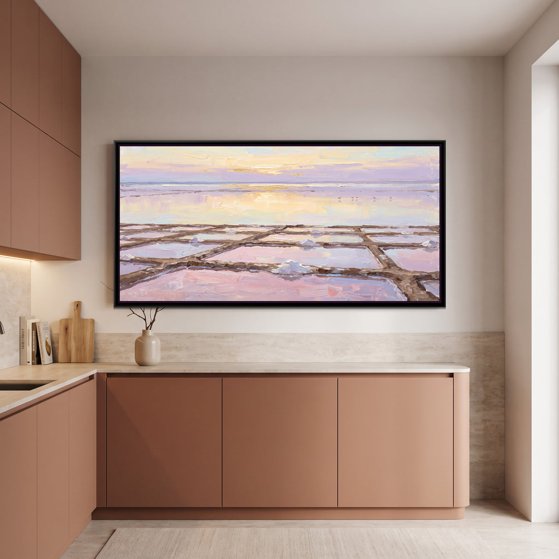 A Wishanart canvas in a floater frame, in a room