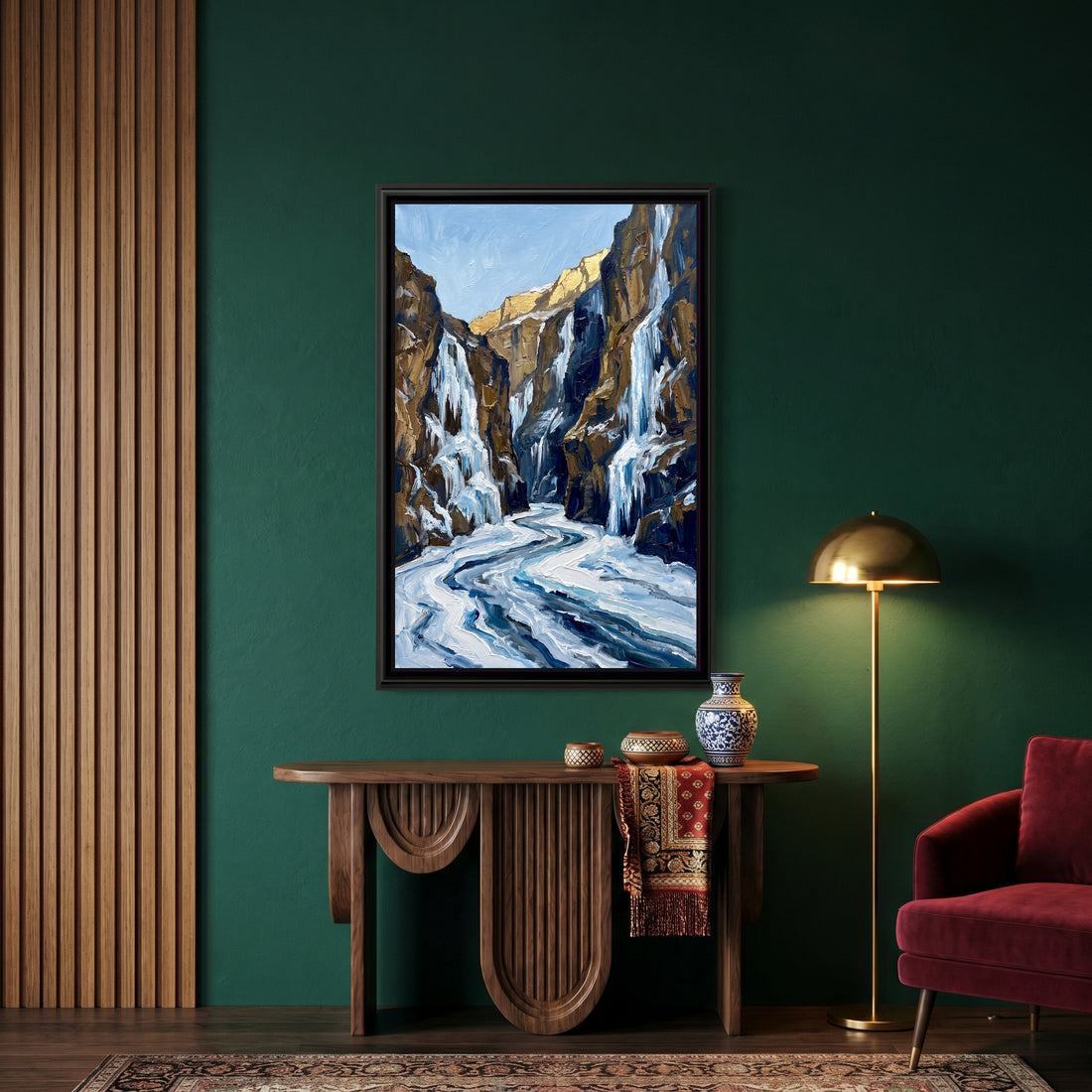 A Wishanart canvas in a floater frame, in a room