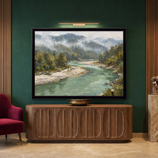 Teesta Bend through the Sal Forest, canvas in a room
