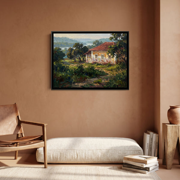 Old Portuguese House on Divar Island, canvas in a room