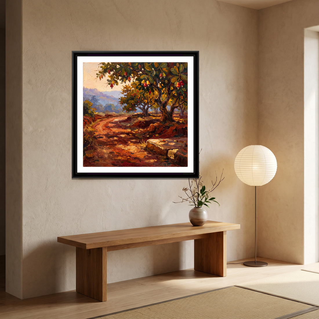 A Wishanart canvas in a floater frame, in a room
