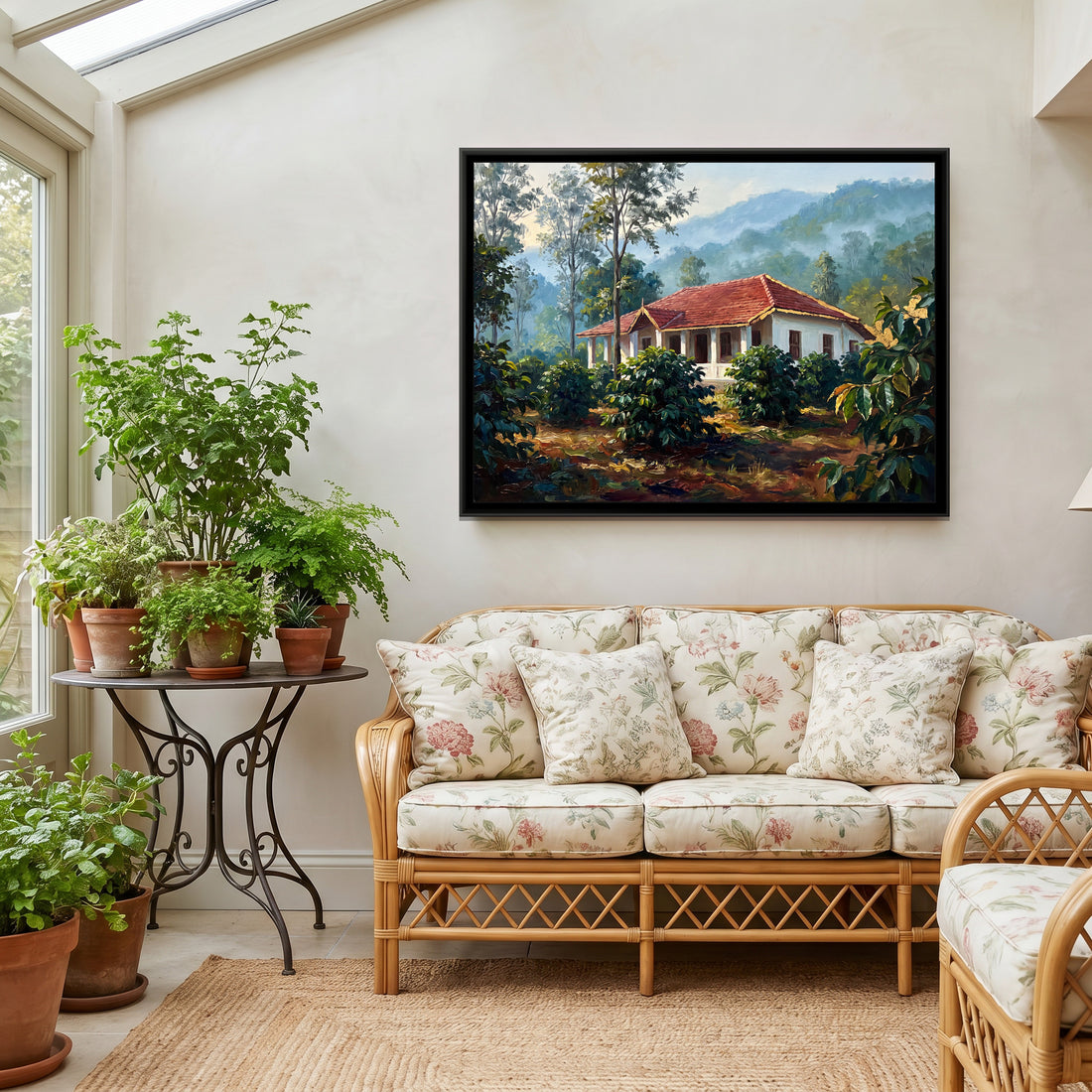 A Wishanart canvas in a floater frame, in a room