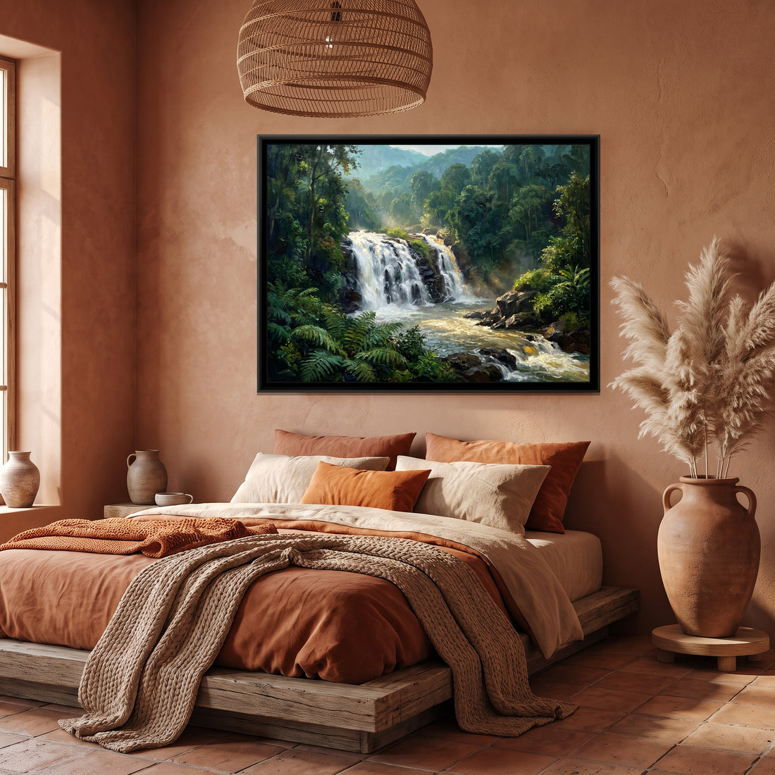 A Wishanart canvas in a floater frame, in a room