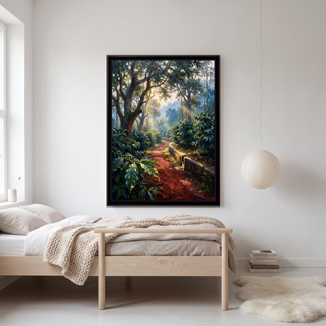 A Wishanart canvas in a floater frame, in a room
