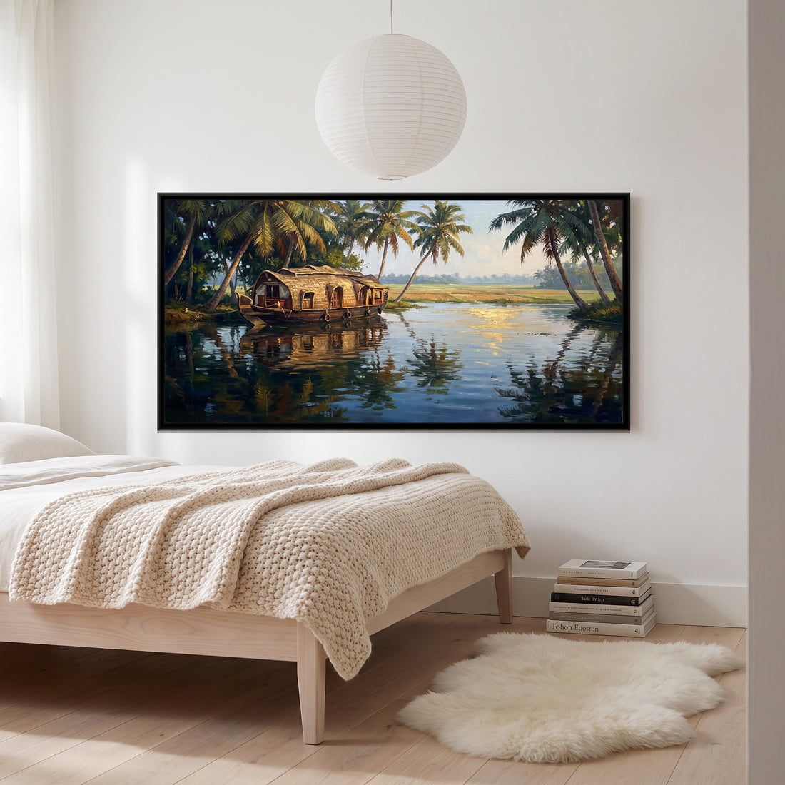 A Wishanart canvas in a floater frame, in a room