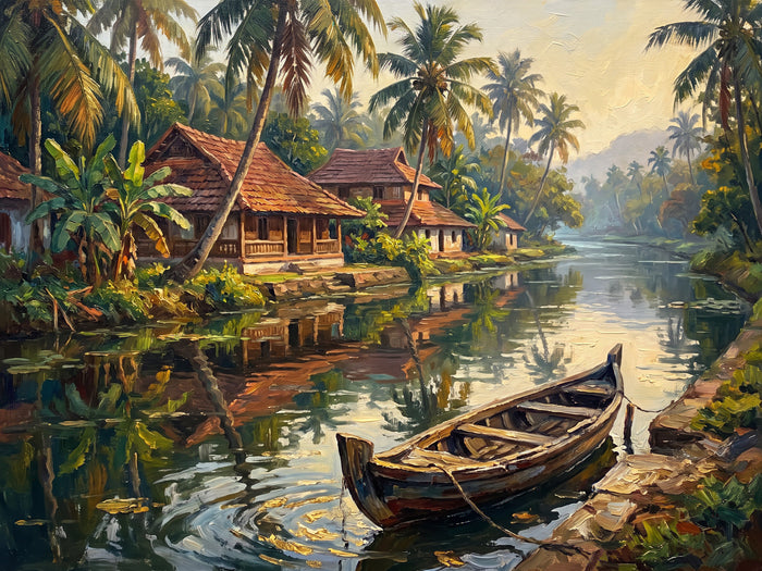 Canal Village in the Backwaters, the full artwork
