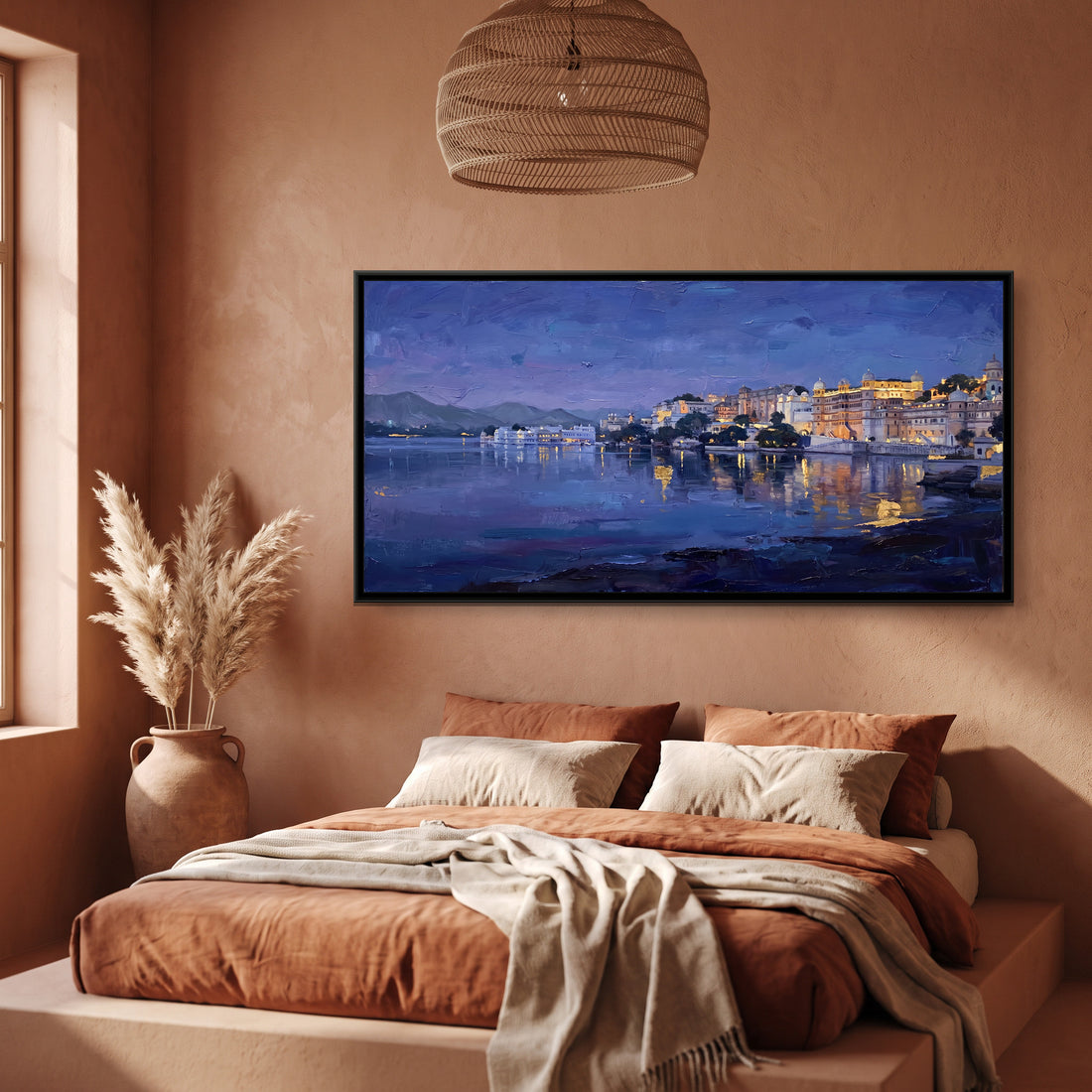 A Wishanart canvas in a floater frame, in a room