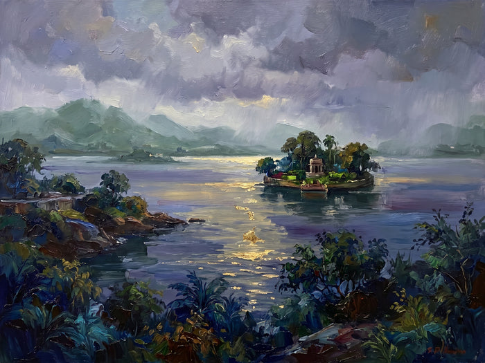 Fateh Sagar in the Monsoon, the full artwork