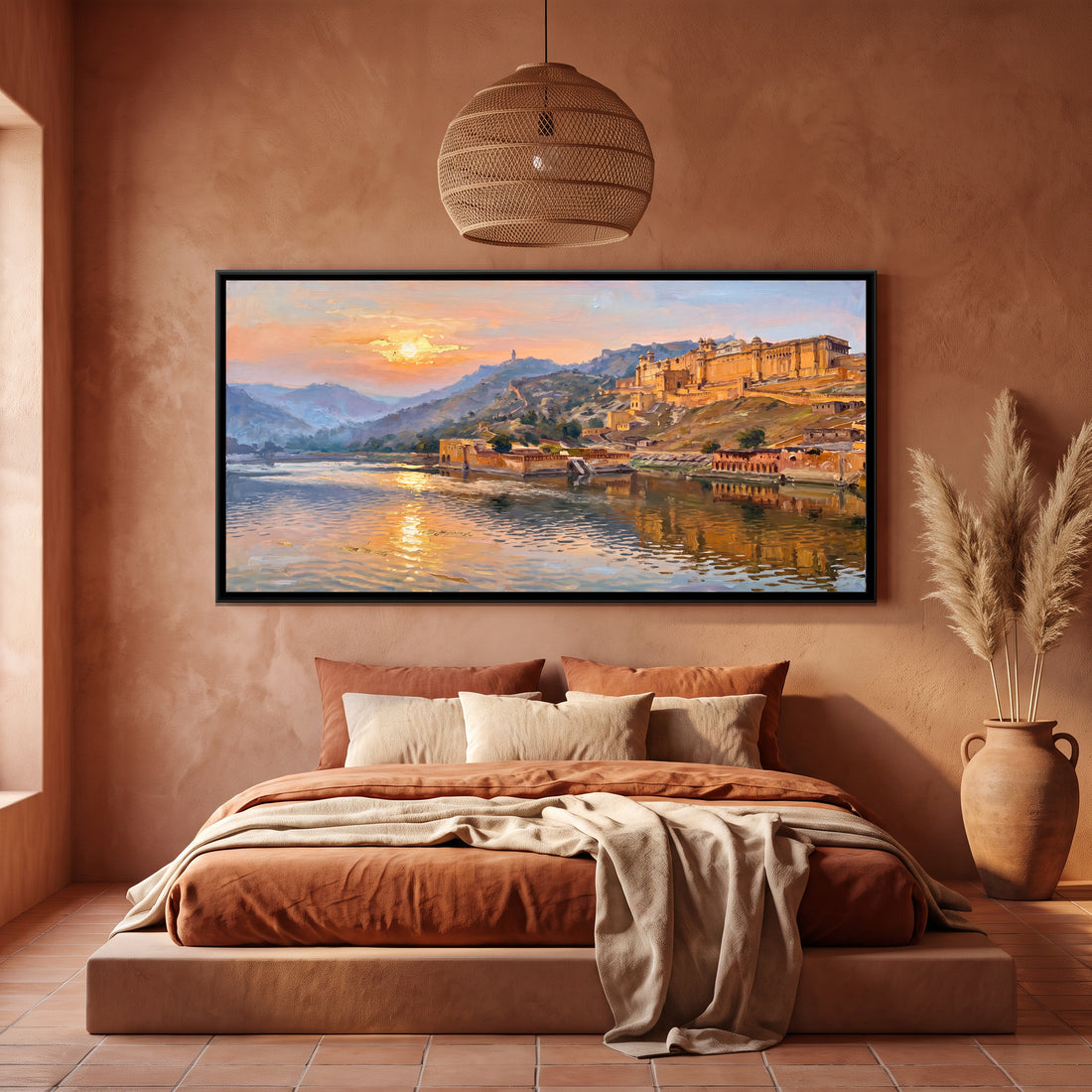 A Wishanart canvas in a floater frame, in a room