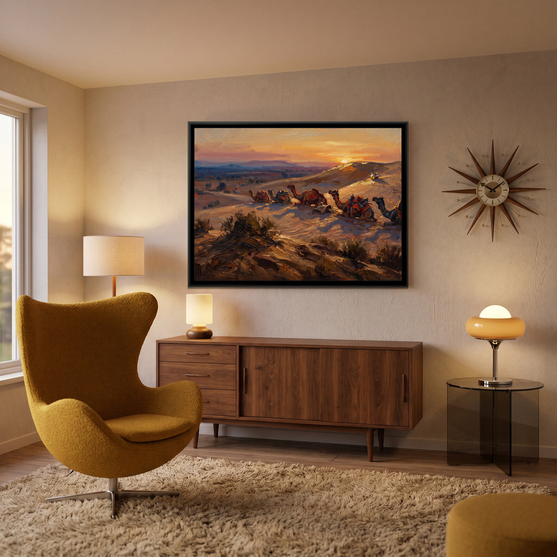 A Wishanart canvas in a floater frame, in a room