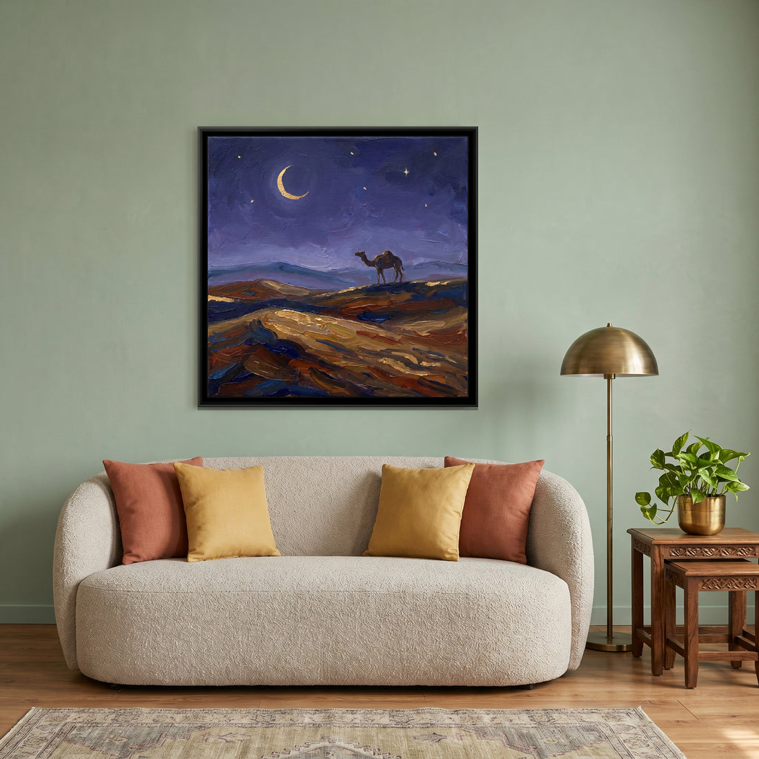 A Wishanart canvas in a floater frame, in a room