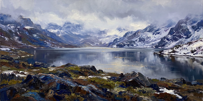 Tsomgo Lake among Snow Ridges, the full artwork