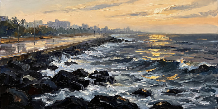 Promenade Beach at Dawn, the full artwork