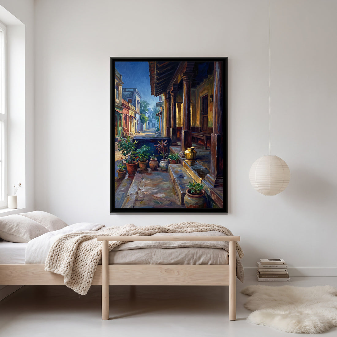 A Wishanart canvas in a floater frame, in a room
