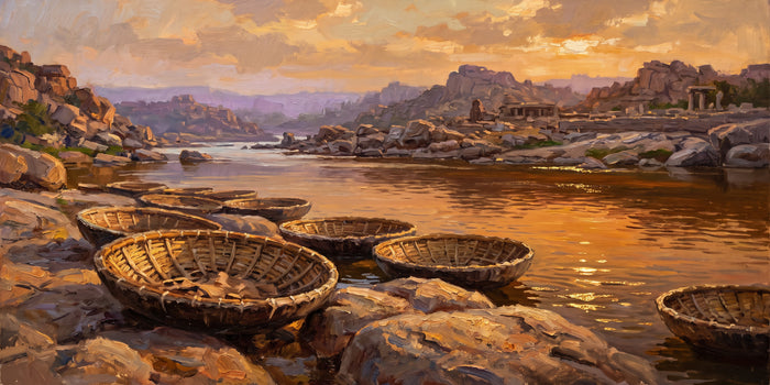 Coracles on the Tungabhadra, the full artwork