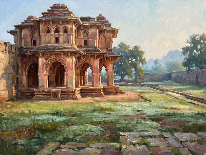 Lotus Mahal Pavilion in Morning Light, the full artwork