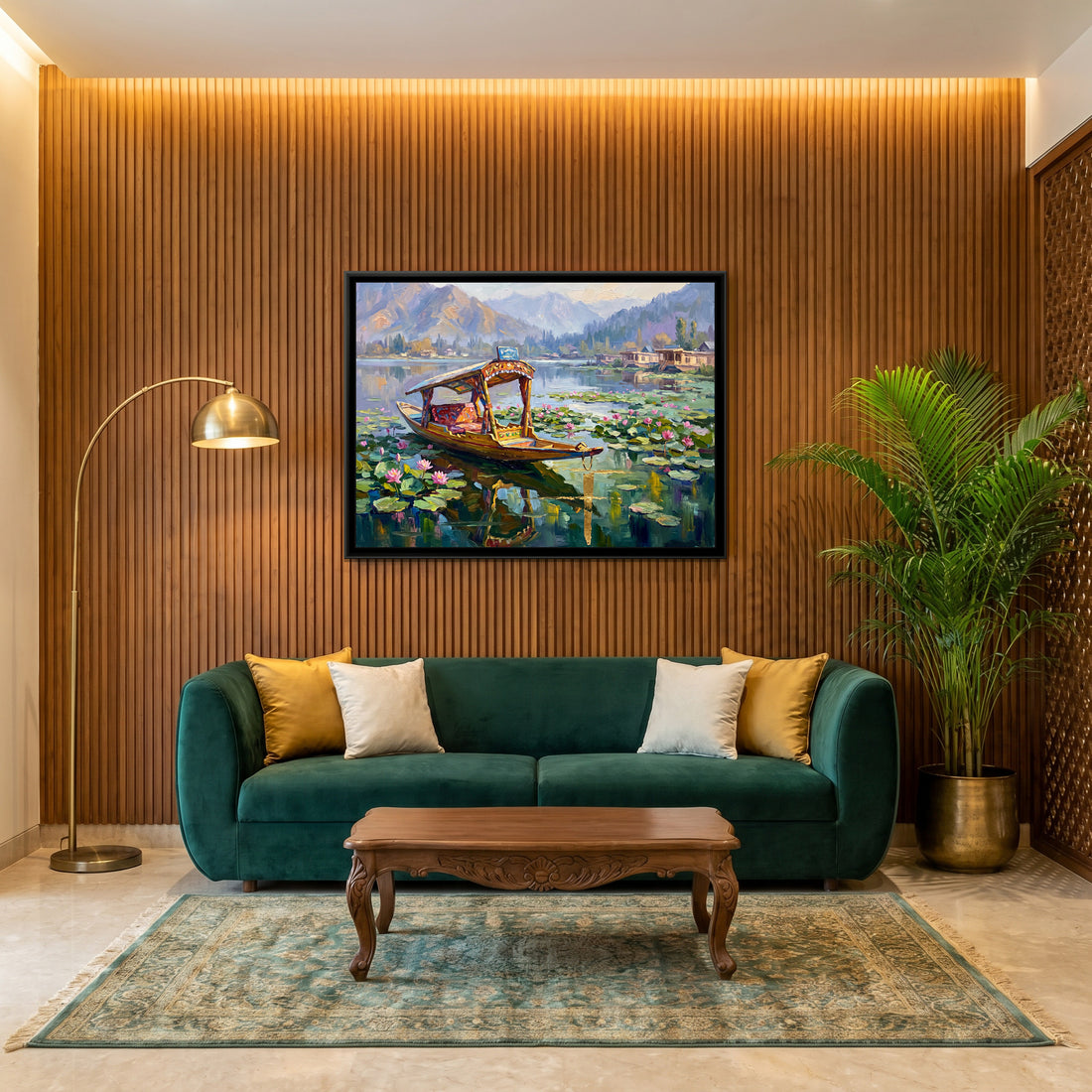 A Wishanart canvas in a floater frame, in a room