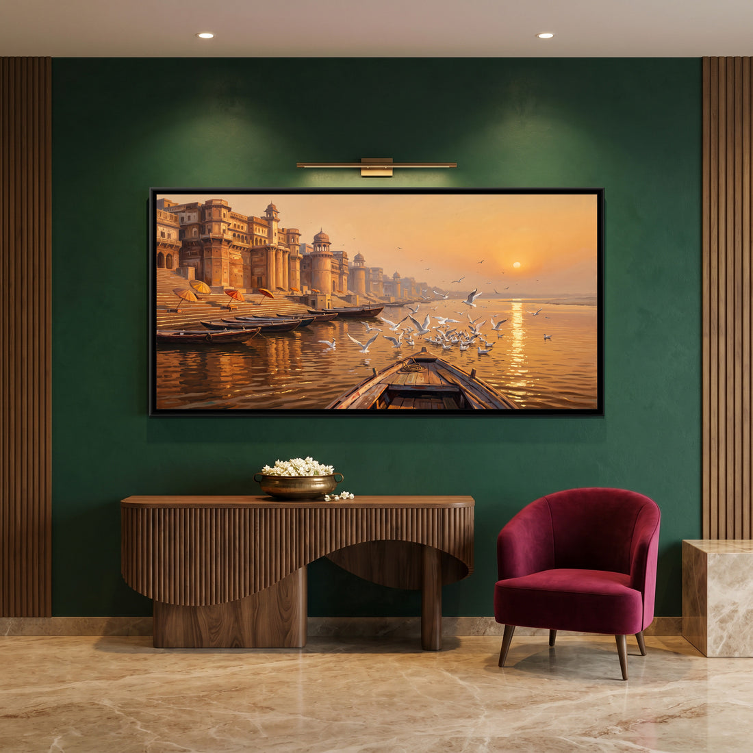 A Wishanart canvas in a floater frame, in a room