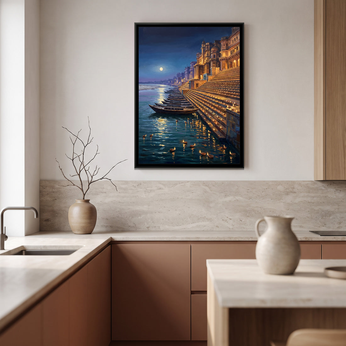 A Wishanart canvas in a floater frame, in a room