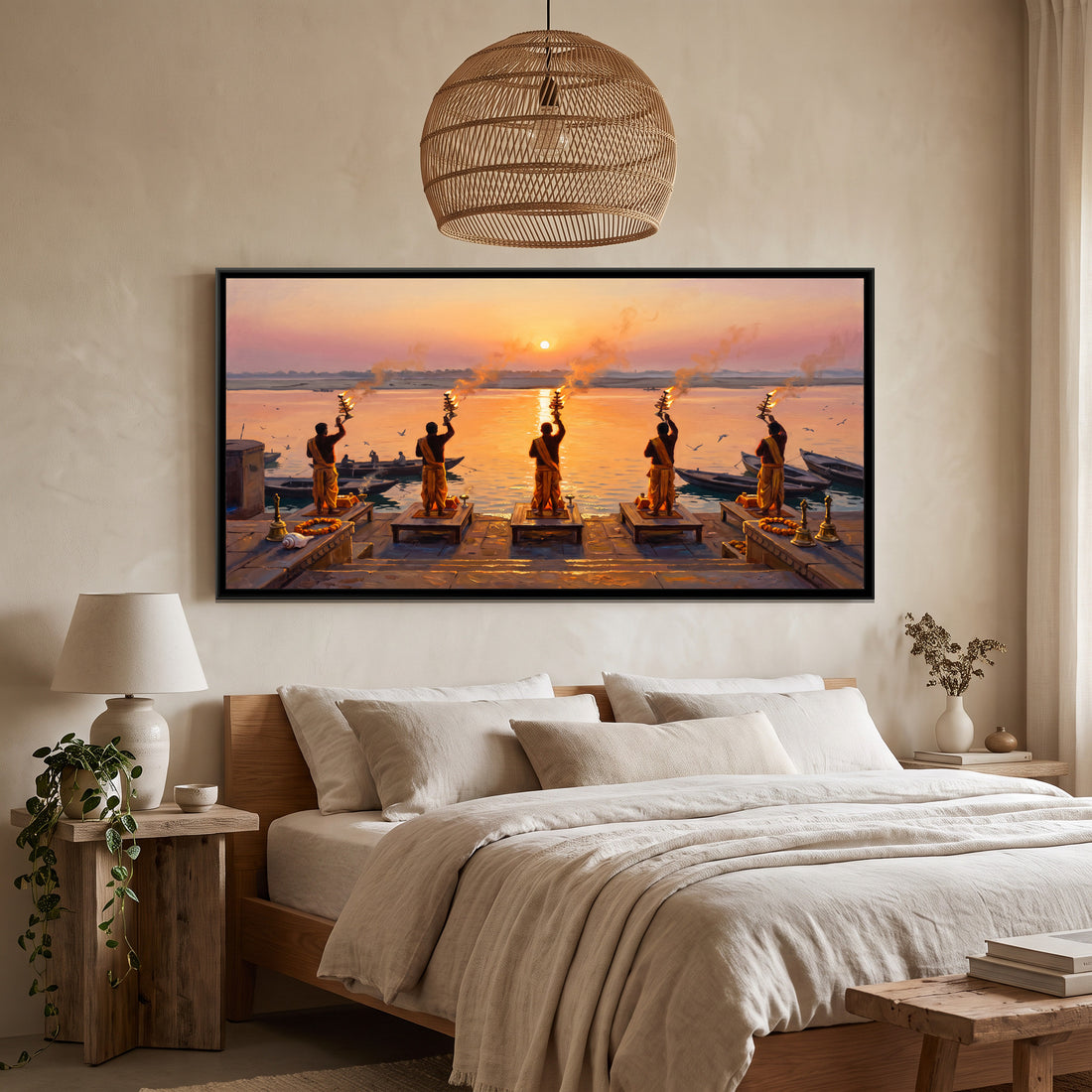 A Wishanart canvas in a floater frame, in a room