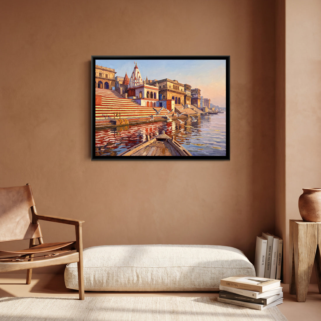 A Wishanart canvas in a floater frame, in a room