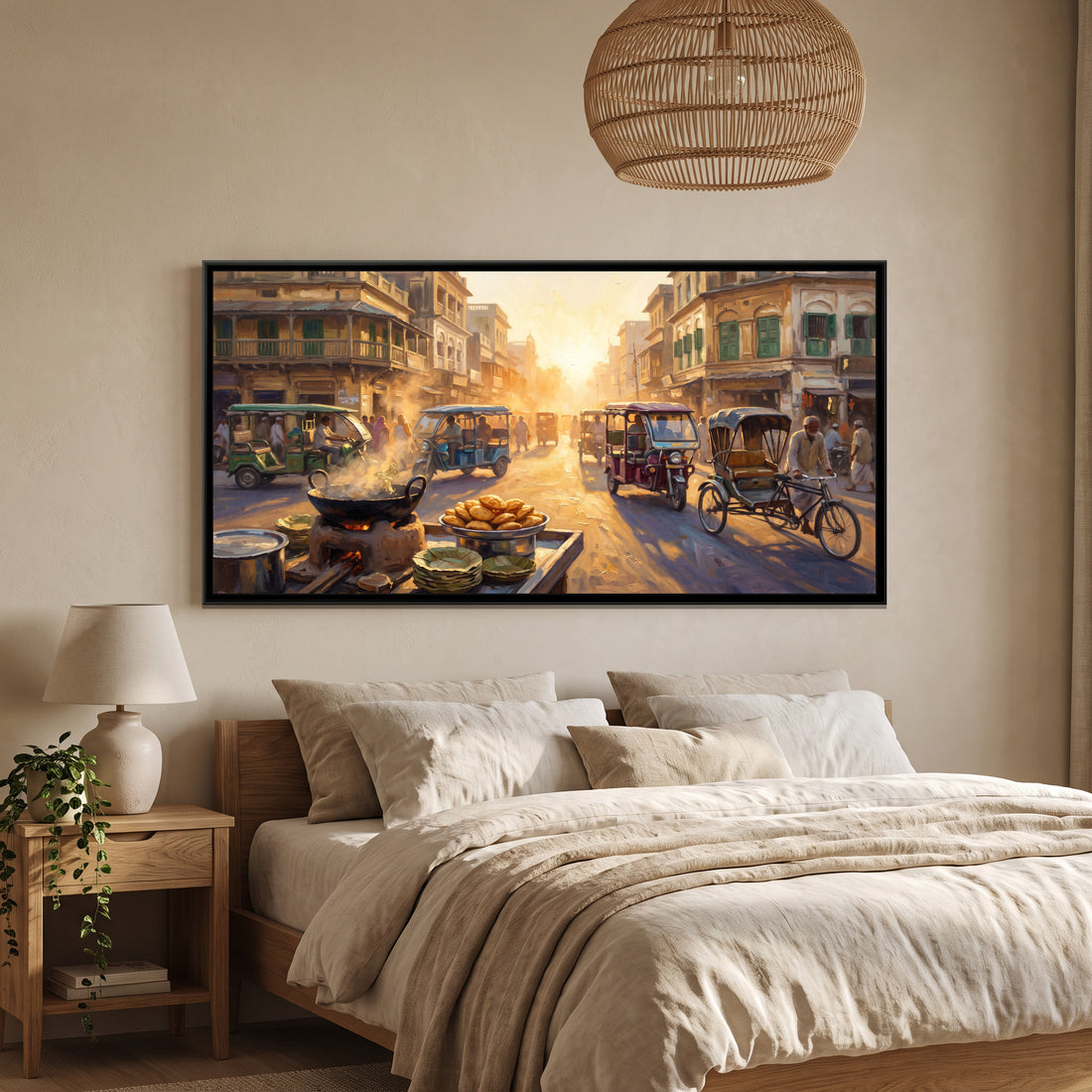 A Wishanart canvas in a floater frame, in a room