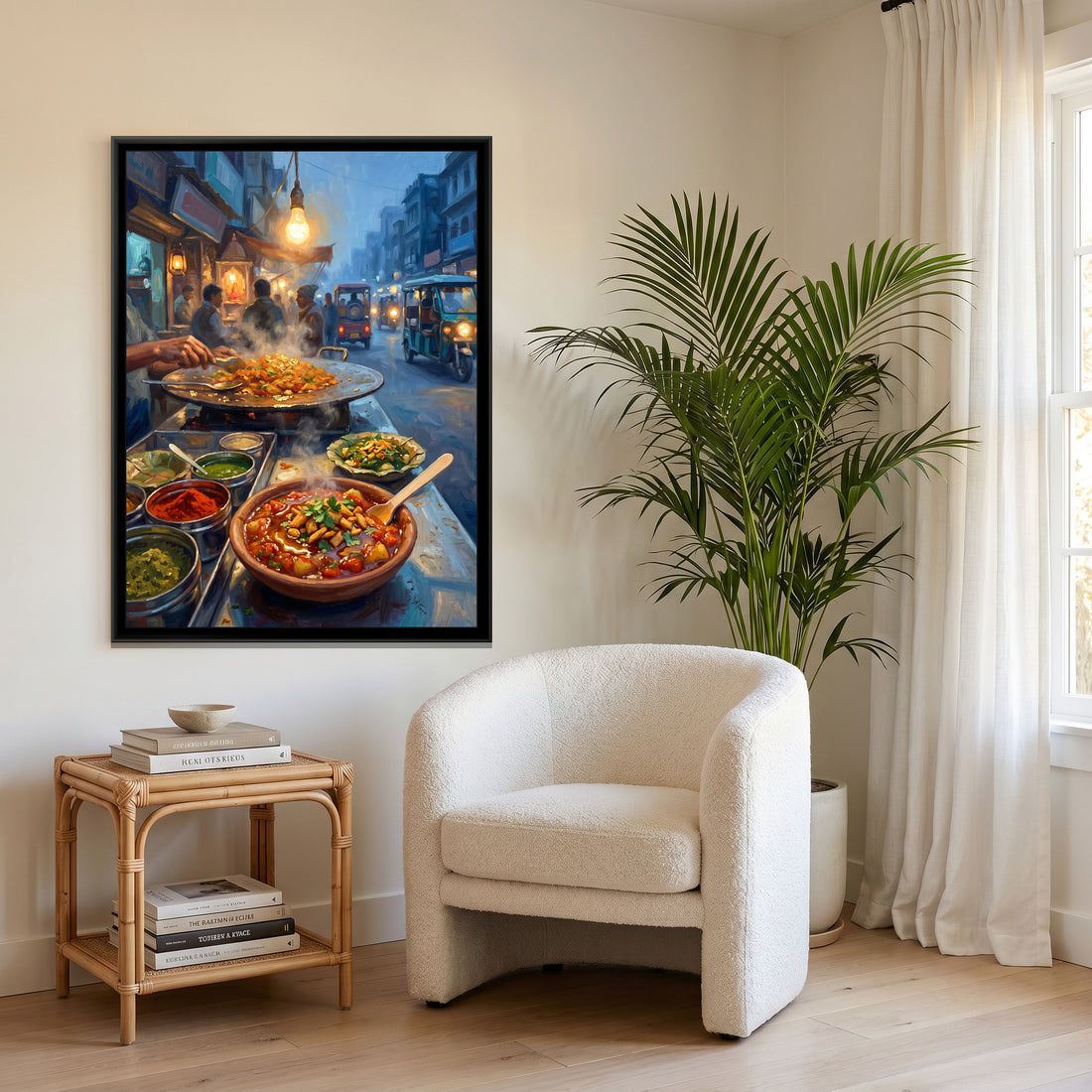 A Wishanart canvas in a floater frame, in a room
