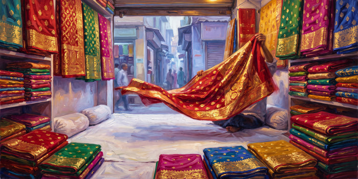 Banarasi Silks in Vishwanath Gali, the full artwork