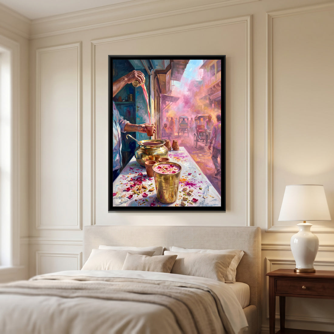 A Wishanart canvas in a floater frame, in a room