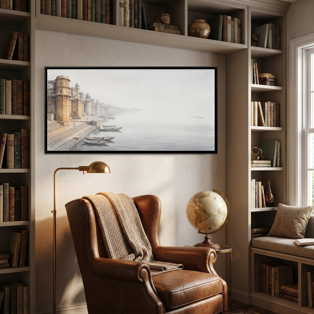 A Wishanart canvas in a floater frame, in a room
