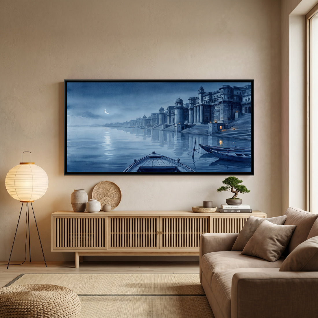 A Wishanart canvas in a floater frame, in a room