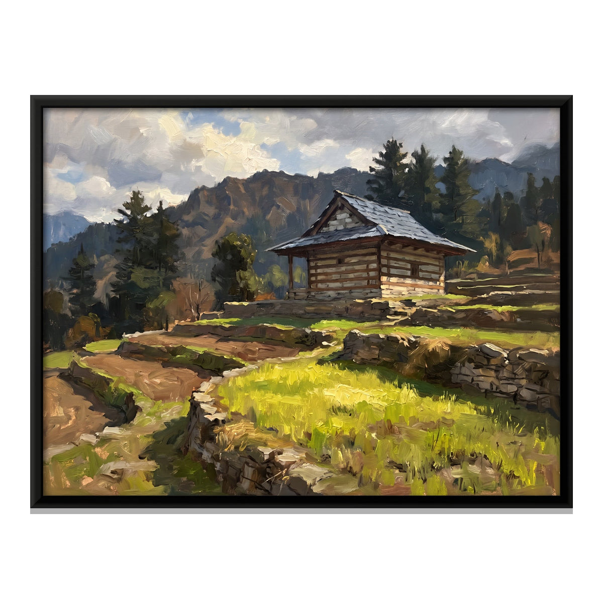Himalayan House in Terraced Fields, canvas front view