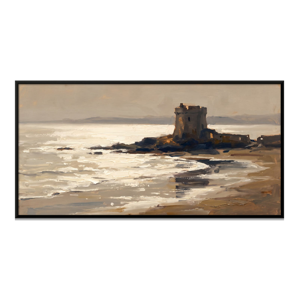 Ruined Watchtower by the Sea, close-up of the print surface
