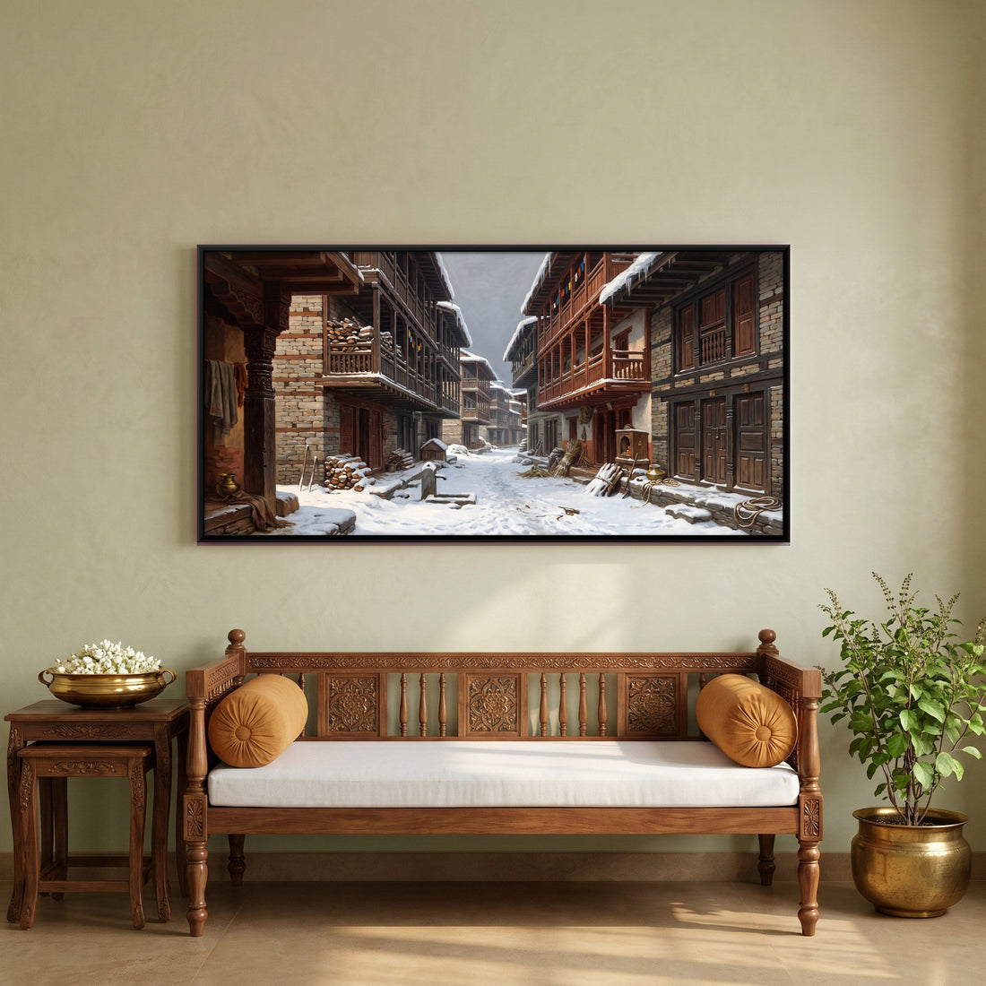 A Wishanart canvas in a floater frame, in a room
