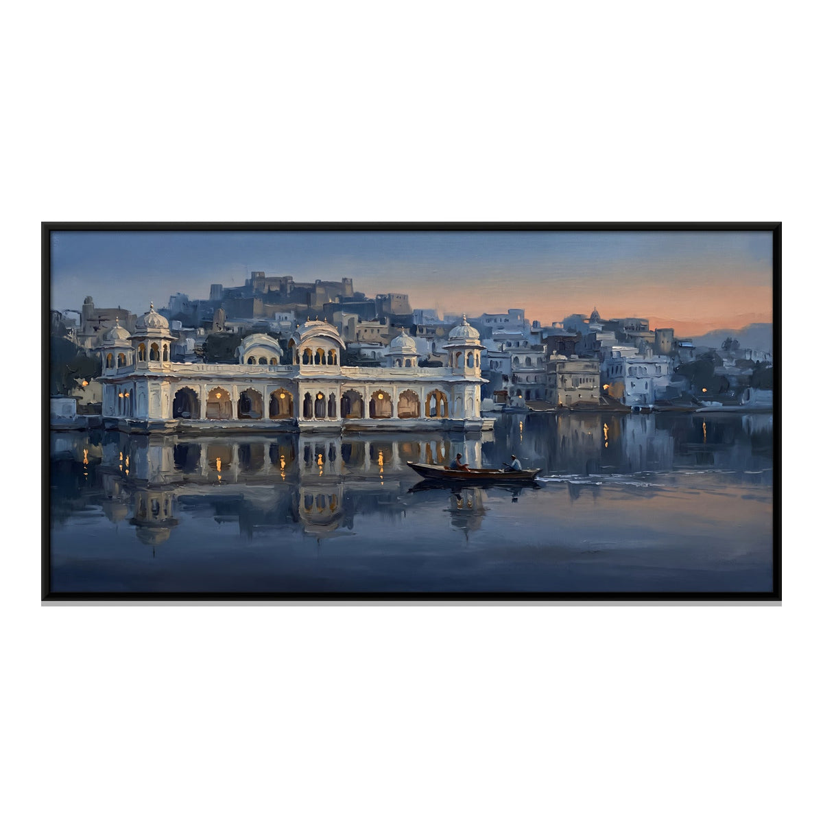 Udaipur Lake Palace at Dusk, canvas front view