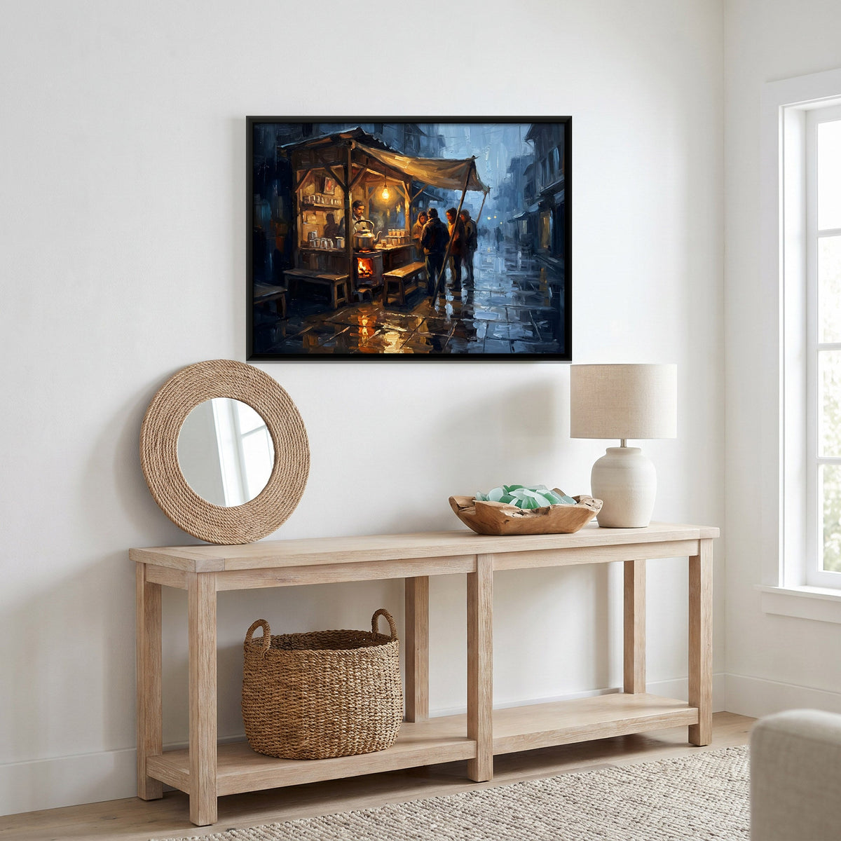 Chai Stall at Night, canvas in a second room