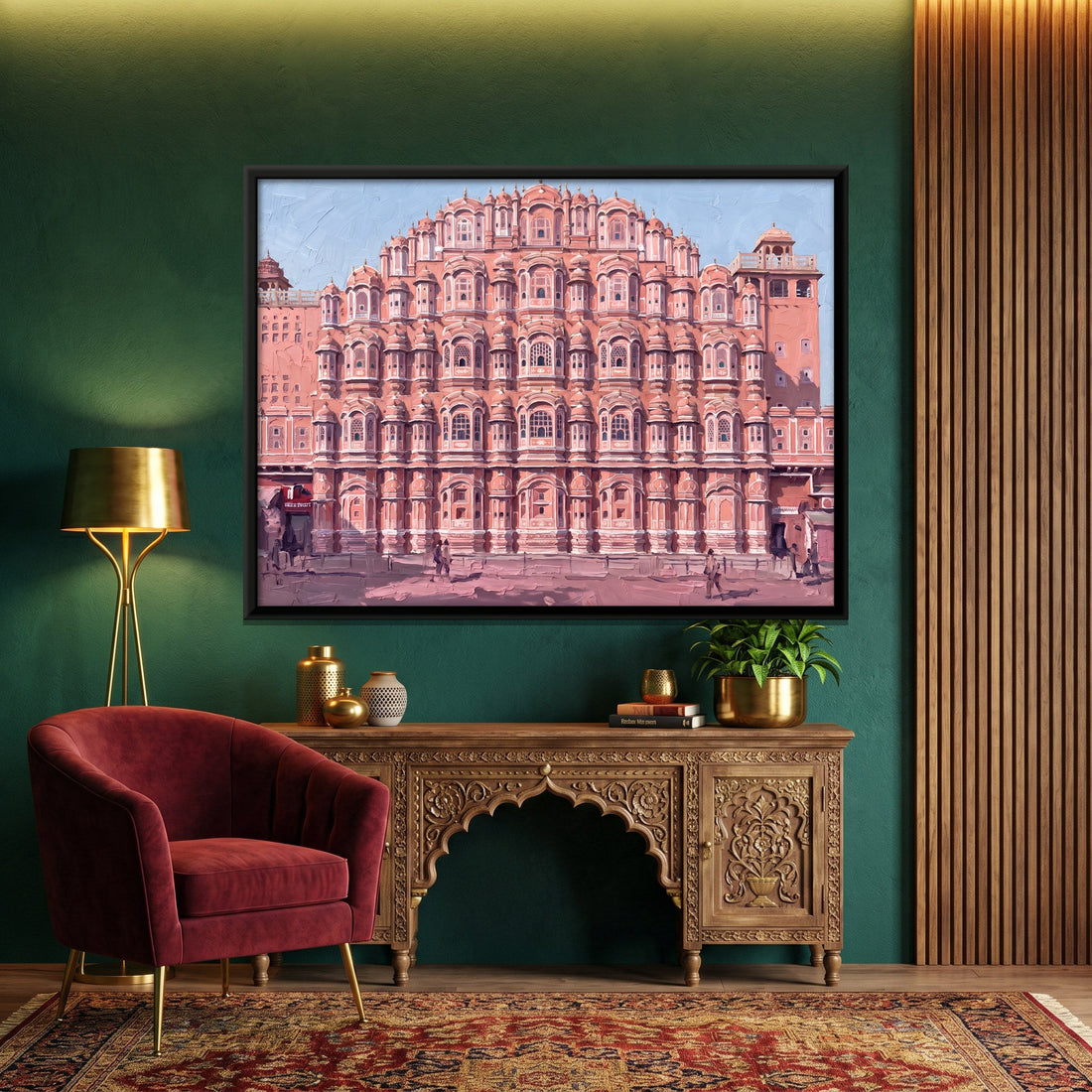 A Wishanart canvas in a floater frame, in a room