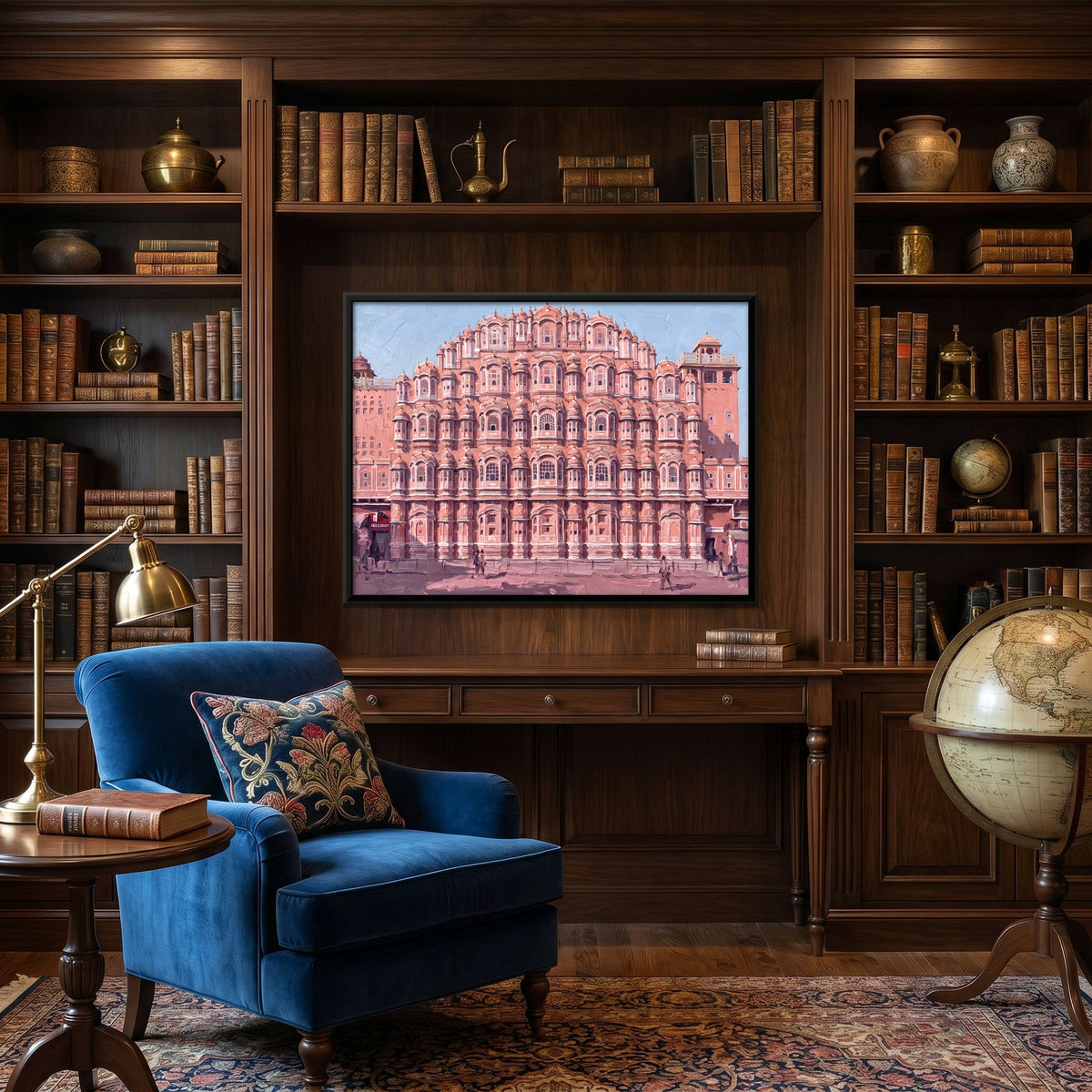 Hawa Mahal Facade in Mist, canvas in a second room