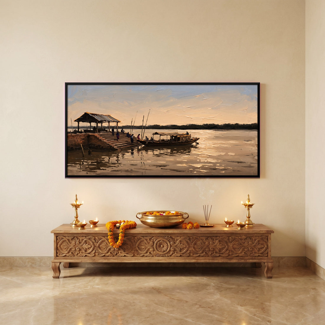 A Wishanart canvas in a floater frame, in a room