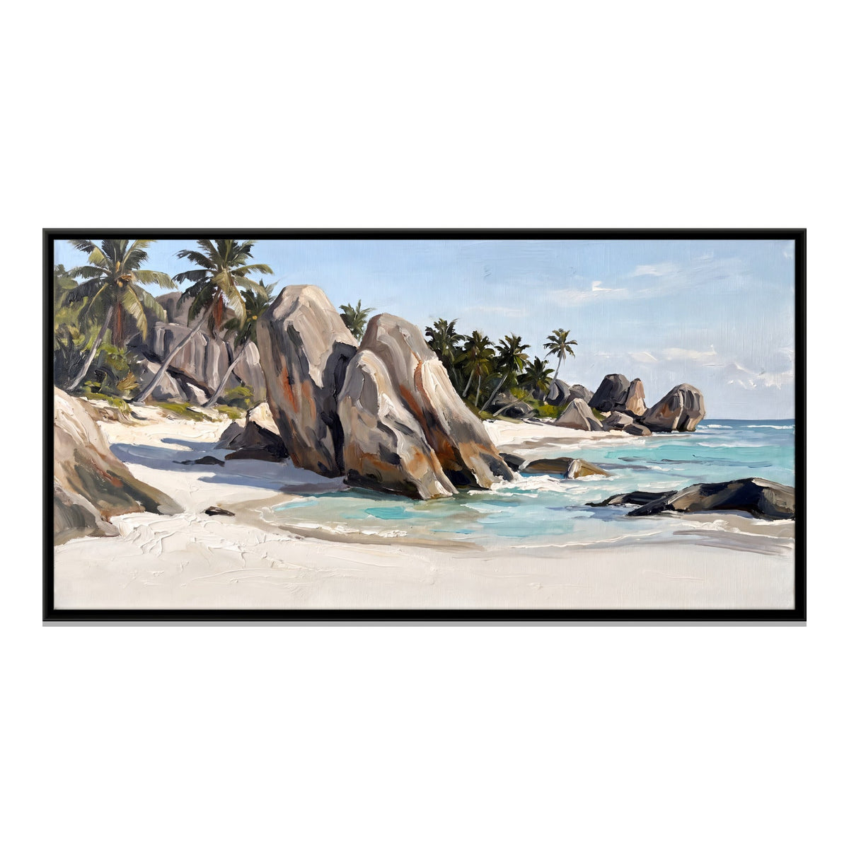 Granite Boulders on a Tropical Beach, canvas front view