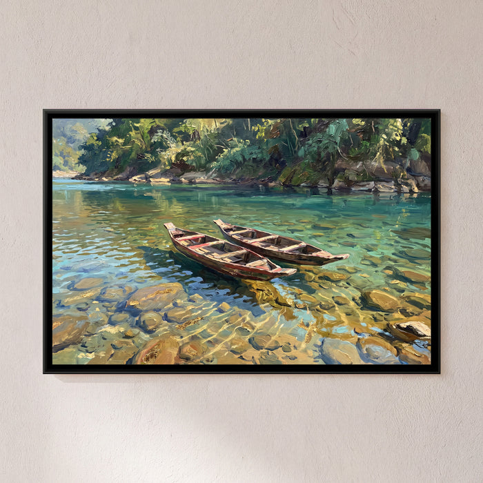 Clear Waters of the Umngot, framed canvas print on a wall